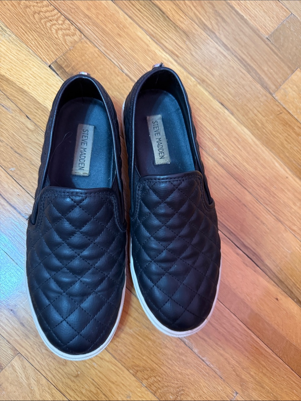 Steve Madden Black Quilted Slip-On Sneakers